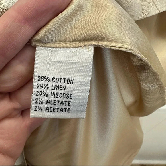 Mikael Aghal Women's Sleeveless V-Neck Linen Blend Part Dress Size 2 GUC - Picture 6 of 9